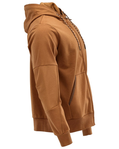 Nut Brown Coloured Mascot Workwear Mens Customized Hoodie With Windproof Membrane on white background 