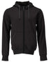 Black Coloured Mascot Workwear Mens Customized Hoodie With Zipper on white background 