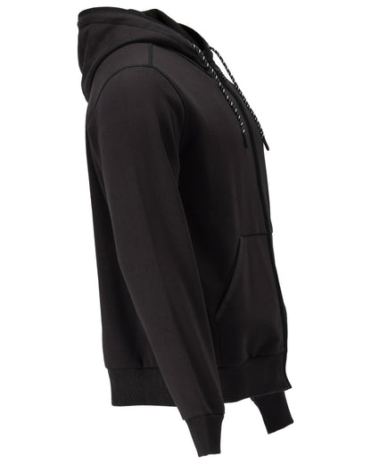 Black Coloured Mascot Workwear Mens Customized Hoodie With Zipper on white background 