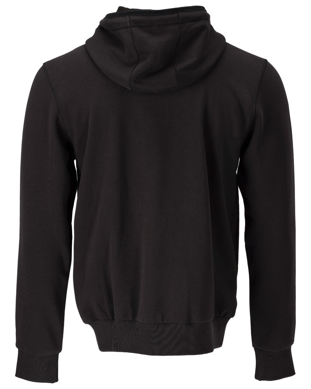 Black Coloured Mascot Workwear Mens Customized Hoodie With Zipper on white background 
