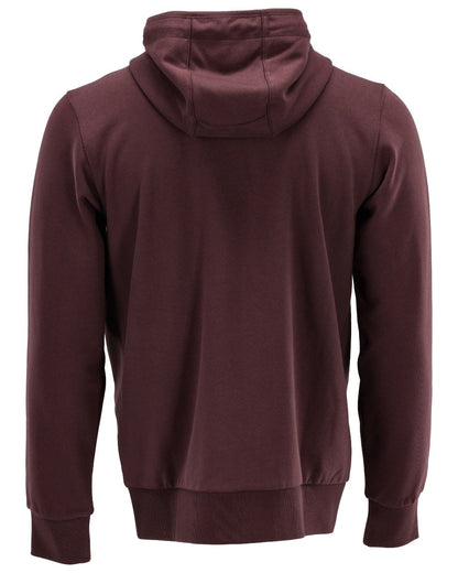 Bordeaux Coloured Mascot Workwear Mens Customized Hoodie With Zipper on white background 