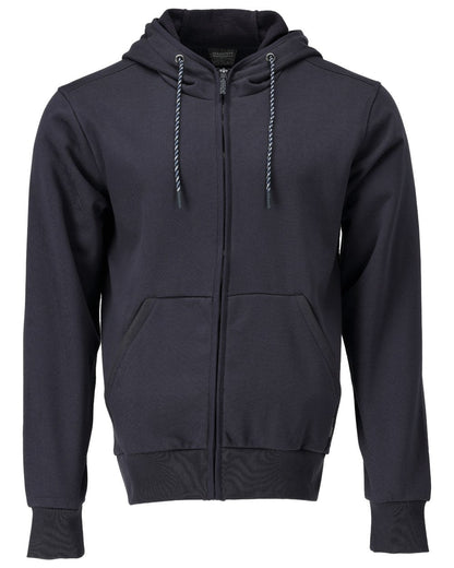 Dark Navy Coloured Mascot Workwear Mens Customized Hoodie With Zipper on white background 