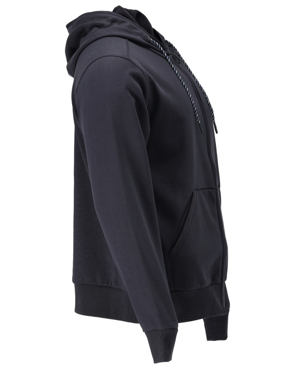 Dark Navy Coloured Mascot Workwear Mens Customized Hoodie With Zipper on white background 
