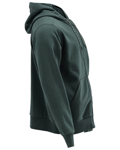 Forest Green Coloured Mascot Workwear Mens Customized Hoodie With Zipper on white background 