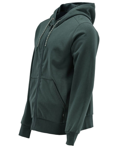 Forest Green Coloured Mascot Workwear Mens Customized Hoodie With Zipper on white background 