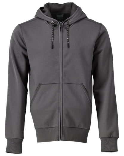 Stone Grey Coloured Mascot Workwear Mens Customized Hoodie With Zipper on white background 
