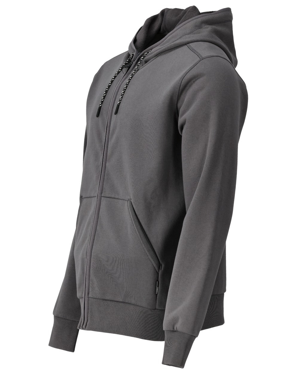 Stone Grey Coloured Mascot Workwear Mens Customized Hoodie With Zipper on white background 