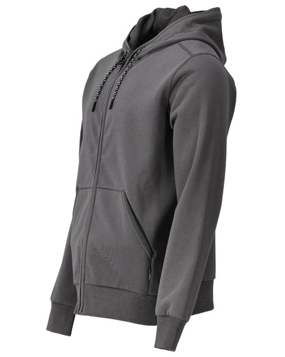 Stone Grey Coloured Mascot Workwear Mens Customized Hoodie With Zipper on white background 
