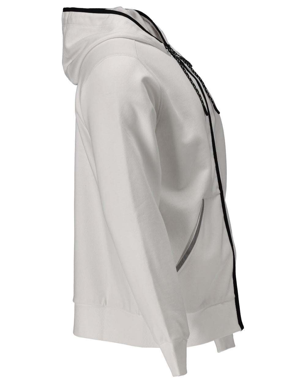 White Coloured Mascot Workwear Mens Customized Hoodie With Zipper on white background 