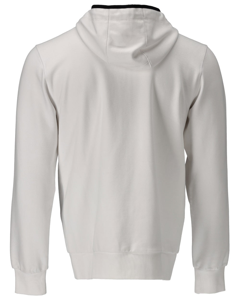 White Coloured Mascot Workwear Mens Customized Hoodie With Zipper on white background 