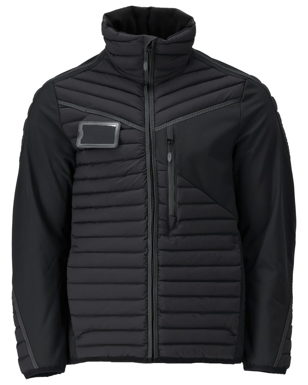 Black Coloured Mascot Workwear Mens Customized Lightweight Breathable Jacket on white background 