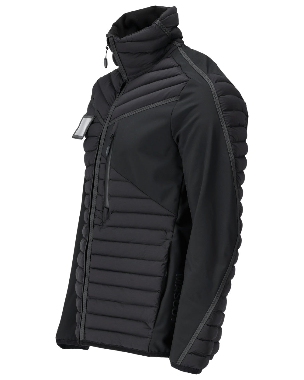 Black Coloured Mascot Workwear Mens Customized Lightweight Breathable Jacket on white background 
