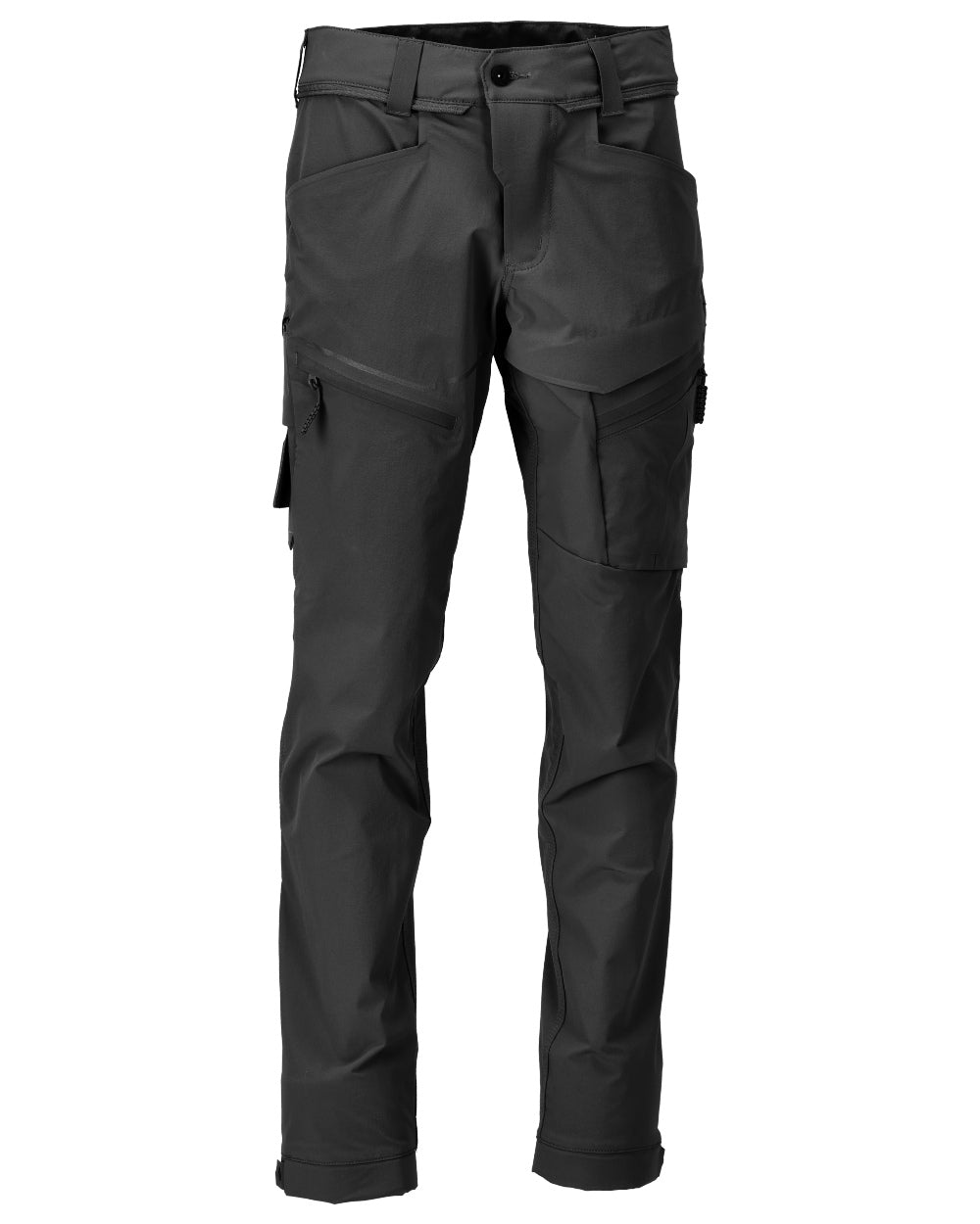 Black Coloured Mascot Workwear Mens Customized Lightweight Functional Trousers on white background 
