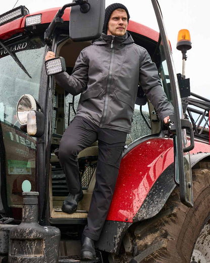 Black Coloured Mascot Workwear Mens Customized Lightweight Functional Trousers on outdoor background 