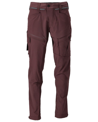 Bordeaux Coloured Mascot Workwear Mens Customized Lightweight Functional Trousers on white background 