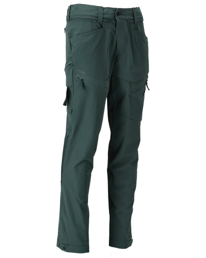 Forest Green Coloured Mascot Workwear Mens Customized Lightweight Functional Trousers on white background 