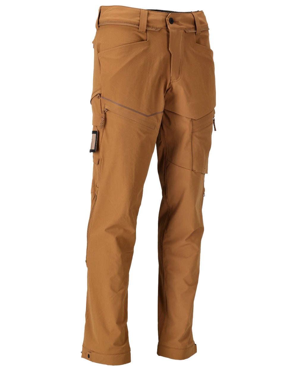 Nut Brown Coloured Mascot Workwear Mens Customized Lightweight Functional Trousers on white background 