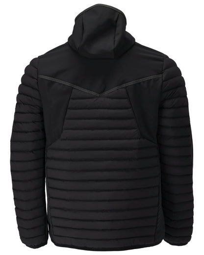 Black Coloured Mascot Workwear Mens Customized Lightweight Jacket With Hood on white background 