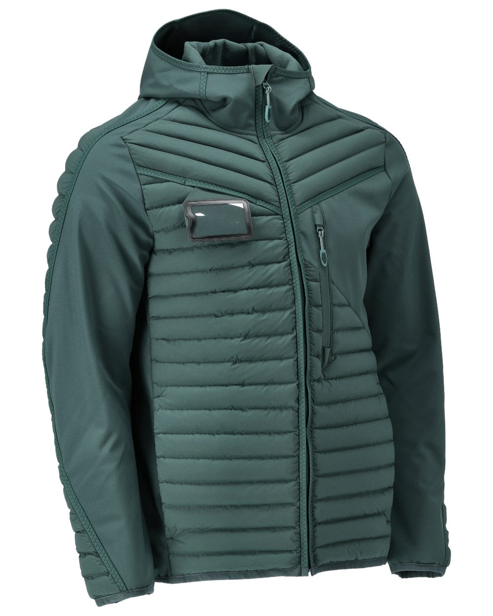 Forest Green Coloured Mascot Workwear Mens Customized Lightweight Jacket With Hood on white background 