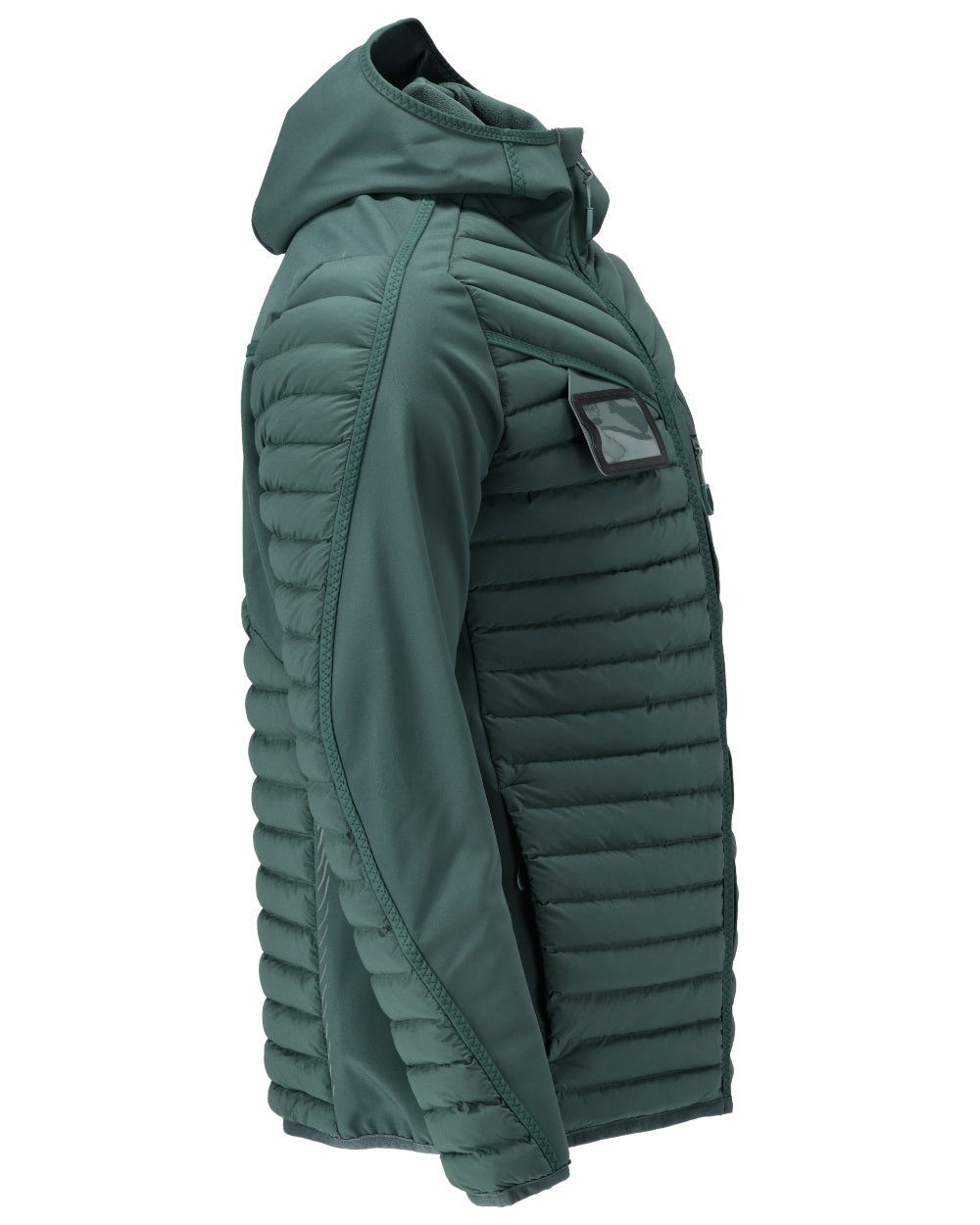 Forest Green Coloured Mascot Workwear Mens Customized Lightweight Jacket With Hood on white background 