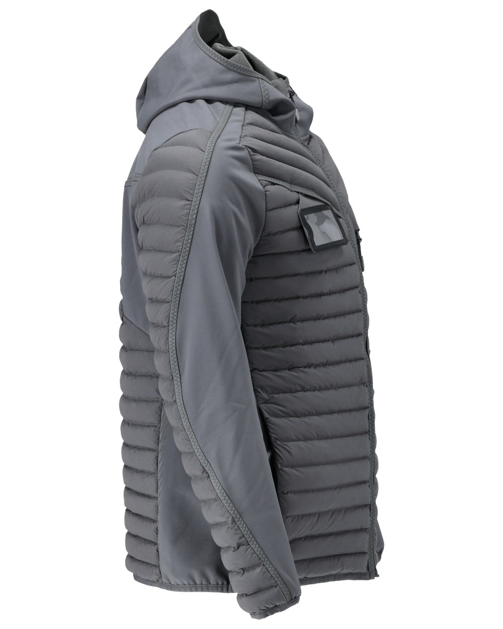 Stone Grey Coloured Mascot Workwear Mens Customized Lightweight Jacket With Hood on white background 