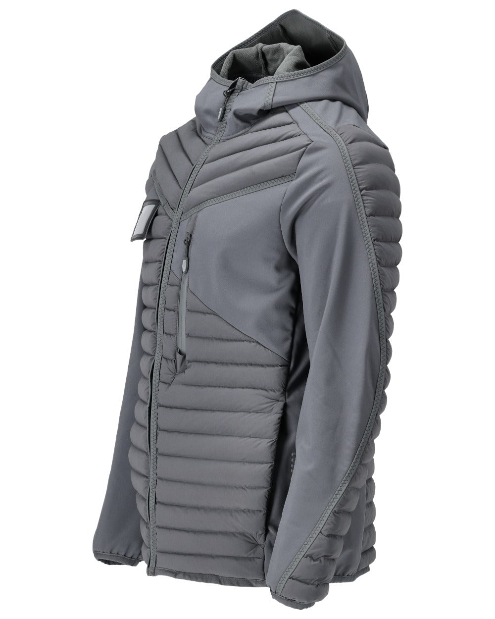 Stone Grey Coloured Mascot Workwear Mens Customized Lightweight Jacket With Hood on white background 