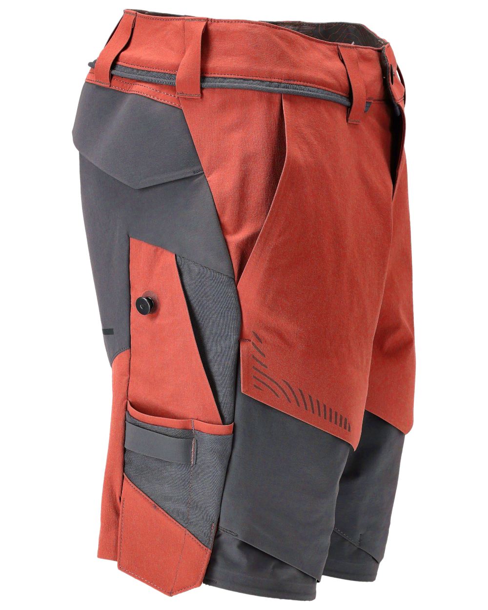 Autumn Red Stone Grey Coloured Mascot Workwear Mens Customized Lightweight Shorts on white background 