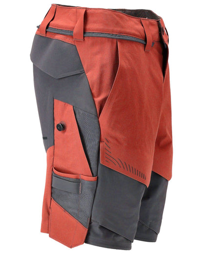 Autumn Red Stone Grey Coloured Mascot Workwear Mens Customized Lightweight Shorts on white background 