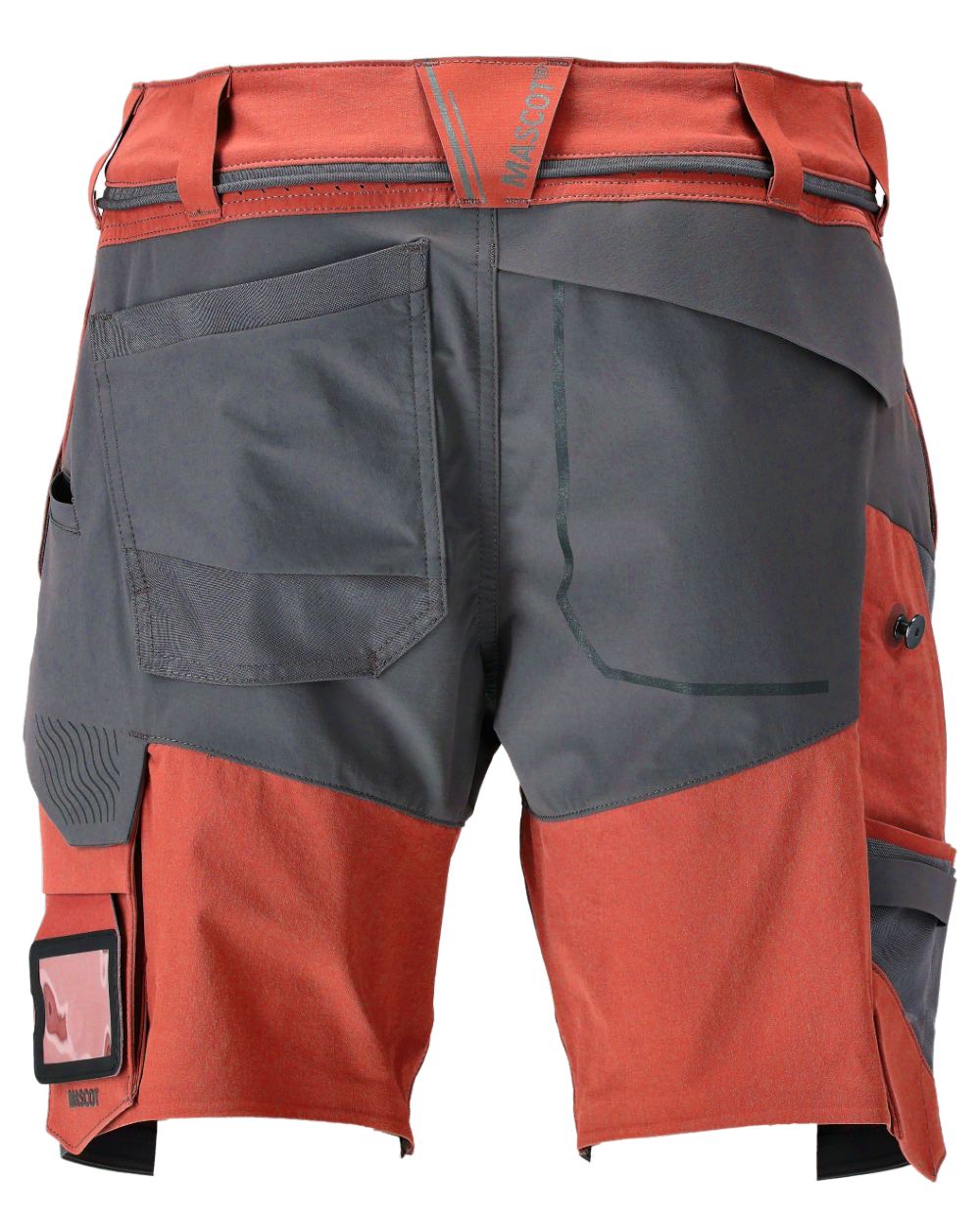 Autumn Red Stone Grey Coloured Mascot Workwear Mens Customized Lightweight Shorts on white background 