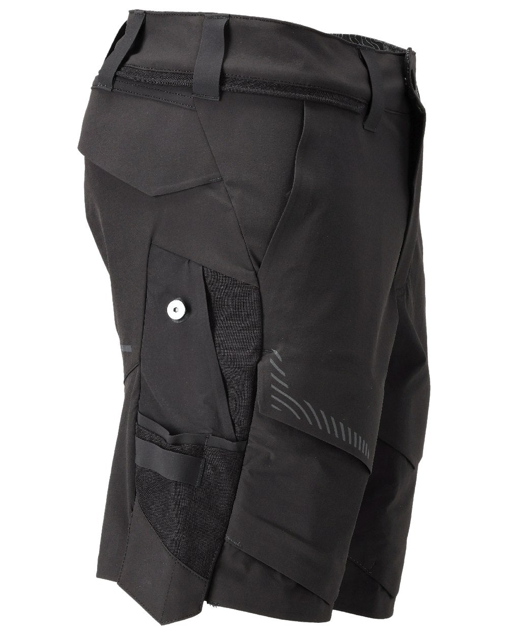 Black Coloured Mascot Workwear Mens Customized Lightweight Shorts on white background 