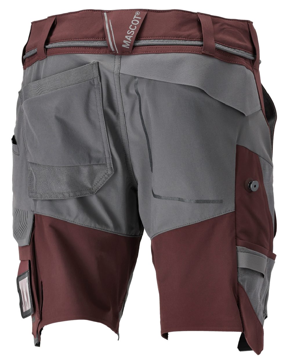 Bordeaux Stone Grey Coloured Mascot Workwear Mens Customized Lightweight Shorts on white background 