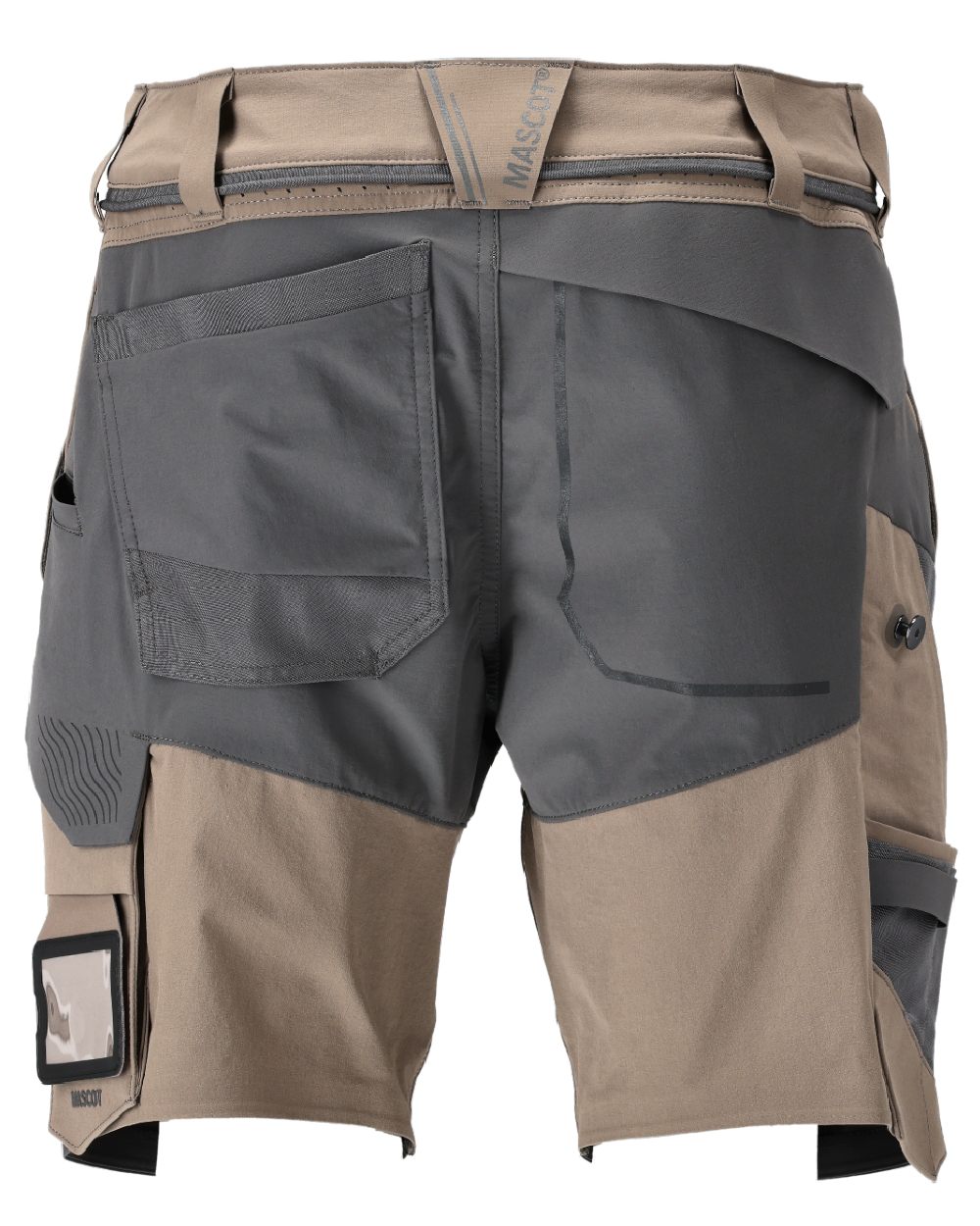 Dark Sand Stone Grey Coloured Mascot Workwear Mens Customized Lightweight Shorts on white background 