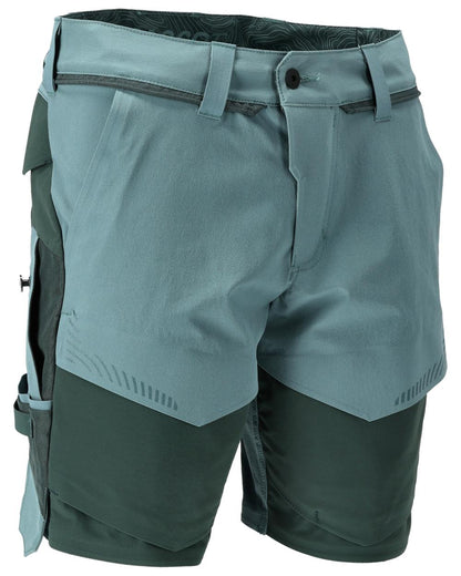 Light Forest Green Coloured Mascot Workwear Mens Customized Lightweight Shorts on white background 