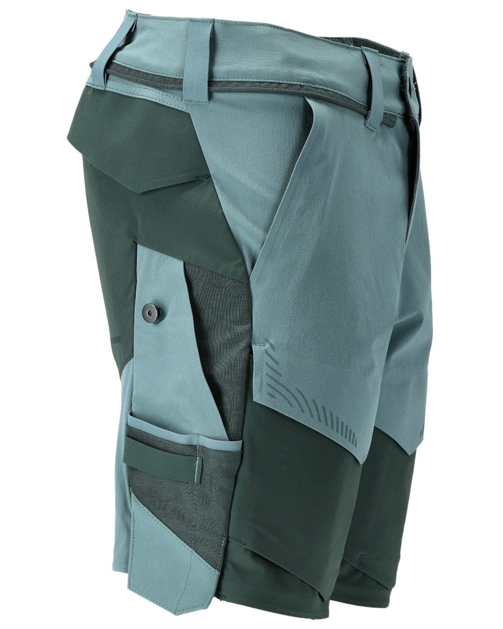 Light Forest Green Coloured Mascot Workwear Mens Customized Lightweight Shorts on white background 