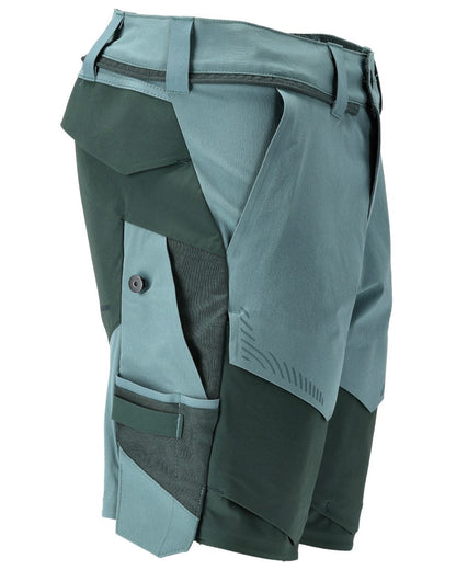Light Forest Green Coloured Mascot Workwear Mens Customized Lightweight Shorts on white background 
