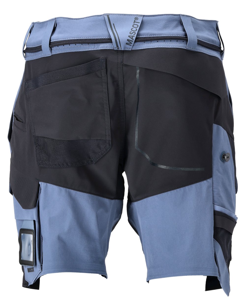 Stone Blue Dark Navy Coloured Mascot Workwear Mens Customized Lightweight Shorts on white background 