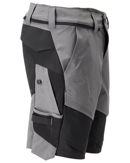 Stone Grey Black Coloured Mascot Workwear Mens Customized Lightweight Shorts on white background 