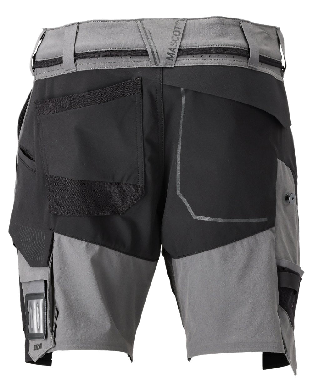 Stone Grey Black Coloured Mascot Workwear Mens Customized Lightweight Shorts on white background 
