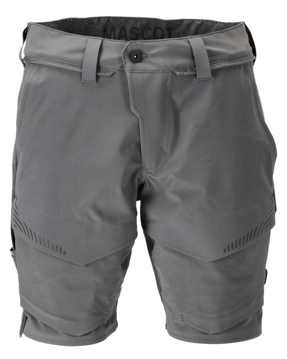 Stone Grey Coloured Mascot Workwear Mens Customized Lightweight Shorts on white background 
