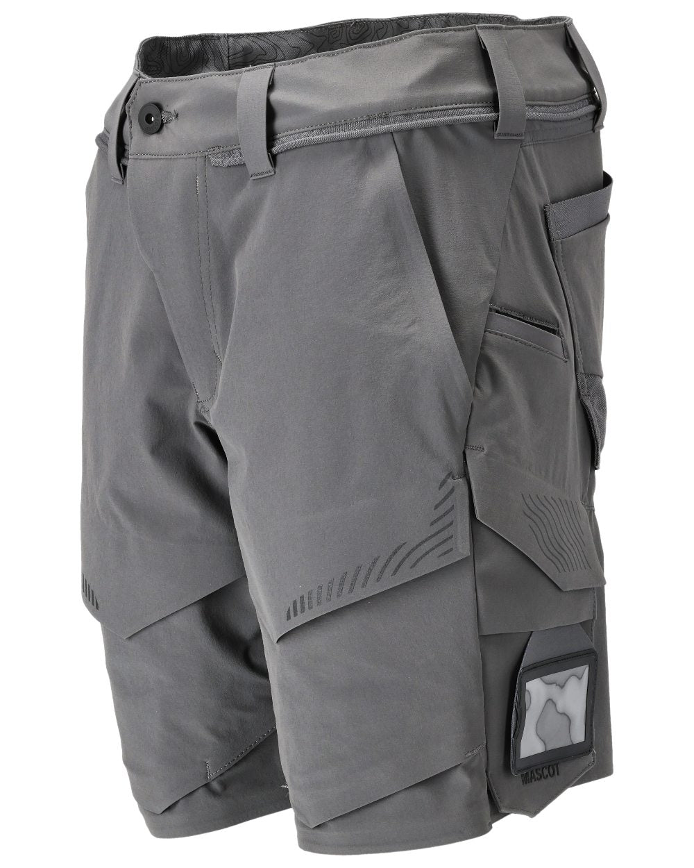 Stone Grey Coloured Mascot Workwear Mens Customized Lightweight Shorts on white background 