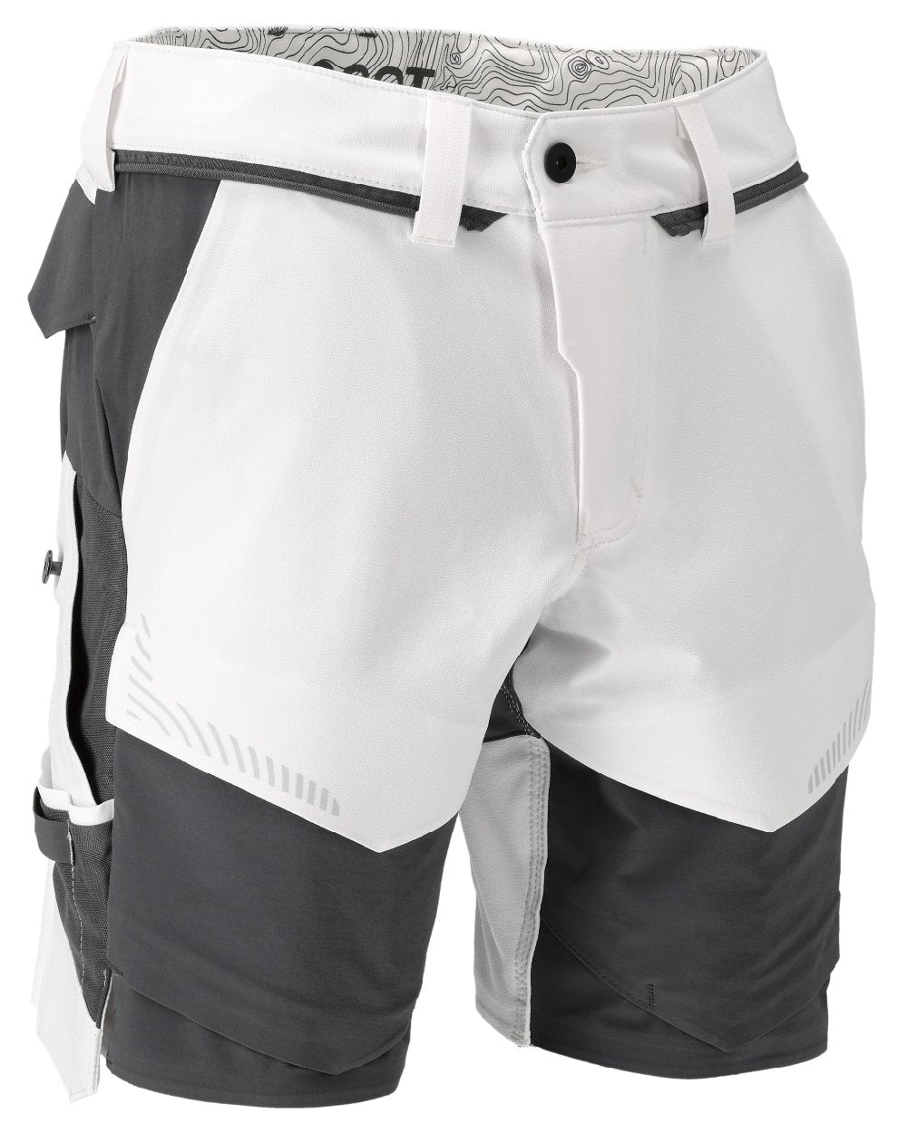 White Stone Grey Coloured Mascot Workwear Mens Customized Lightweight Shorts on white background 