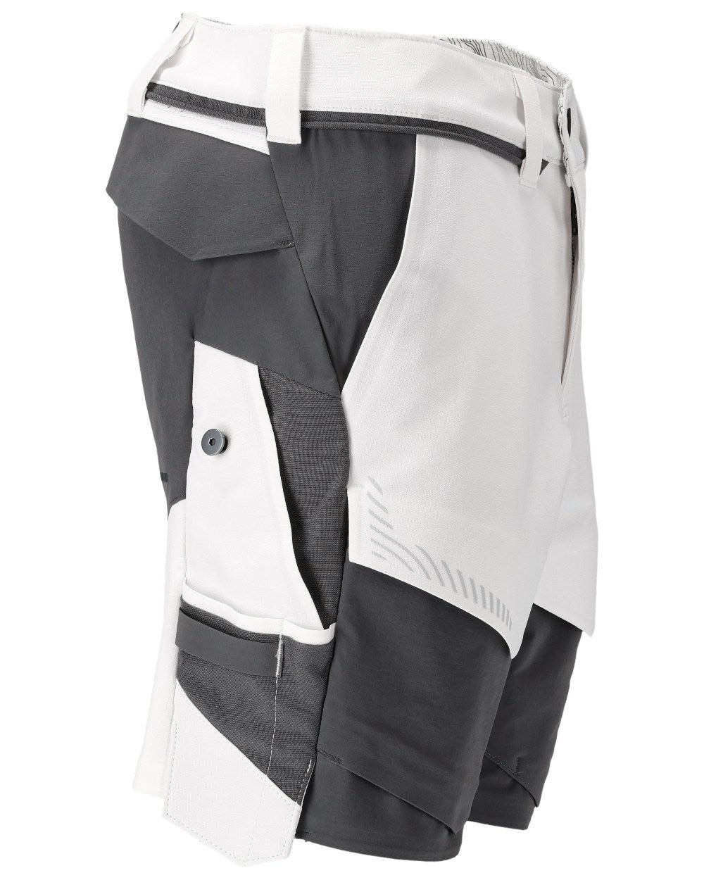 White Stone Grey Coloured Mascot Workwear Mens Customized Lightweight Shorts on white background 
