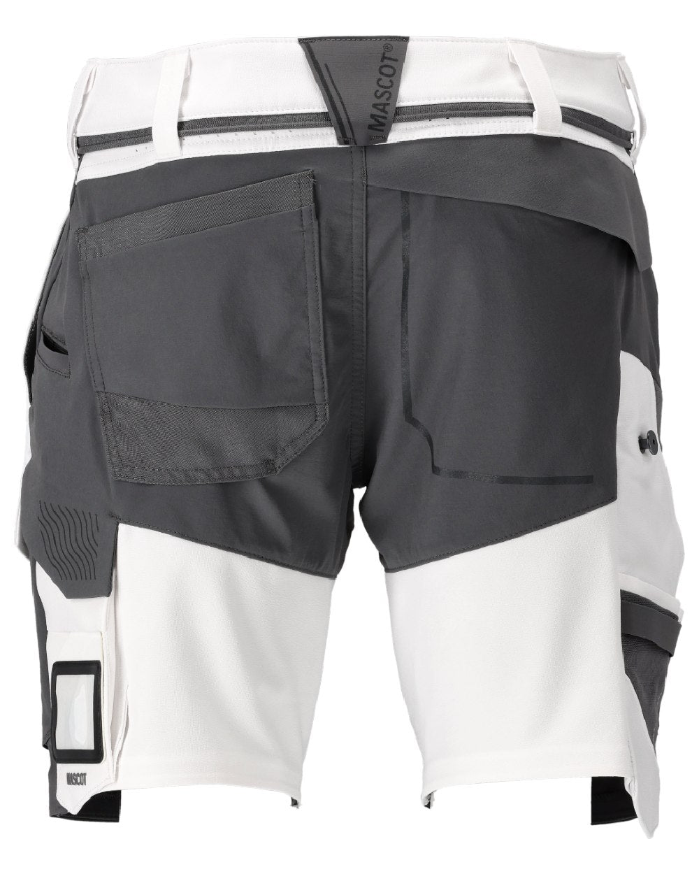 White Stone Grey Coloured Mascot Workwear Mens Customized Lightweight Shorts on white background 