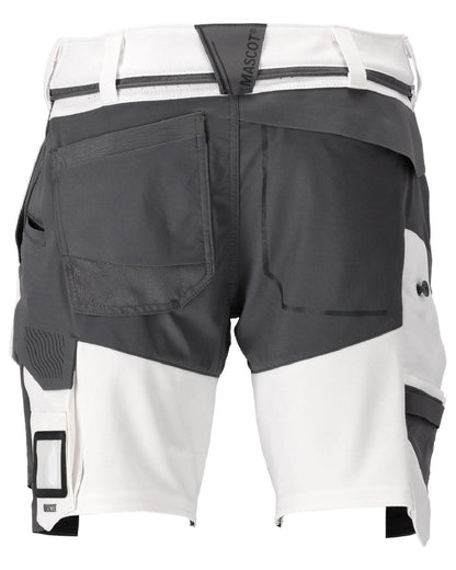 White Stone Grey Coloured Mascot Workwear Mens Customized Lightweight Shorts on white background 