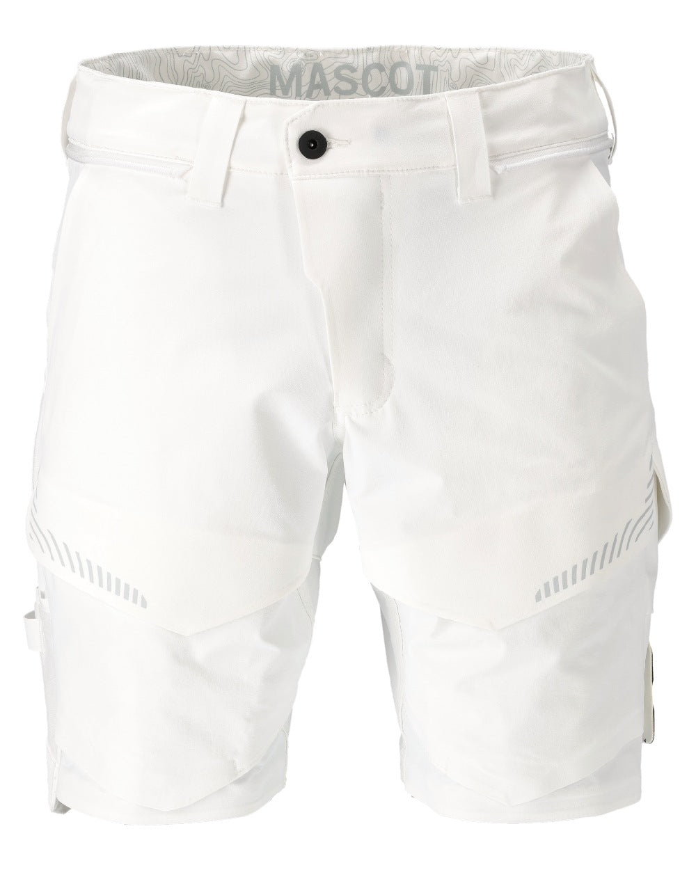 White Coloured Mascot Workwear Mens Customized Lightweight Shorts on white background 
