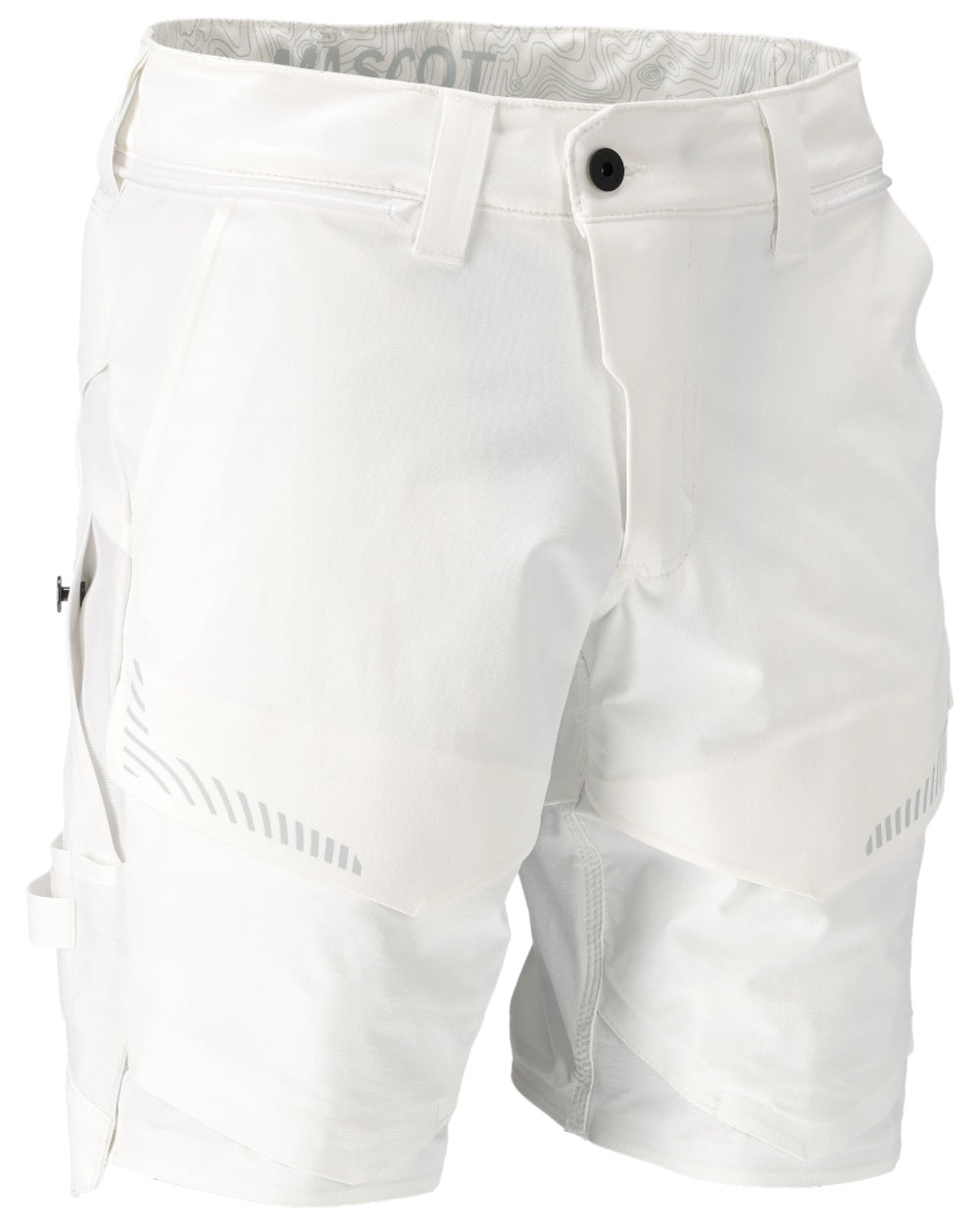 White Coloured Mascot Workwear Mens Customized Lightweight Shorts on white background 