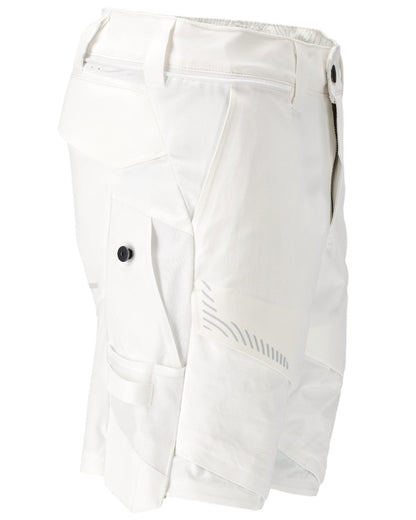 White Coloured Mascot Workwear Mens Customized Lightweight Shorts on white background 