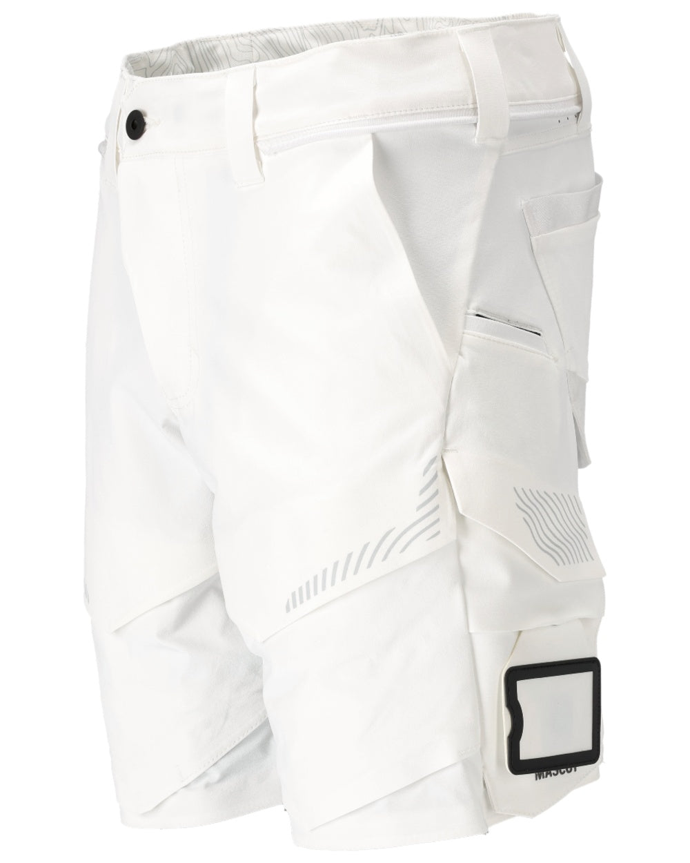 White Coloured Mascot Workwear Mens Customized Lightweight Shorts on white background 