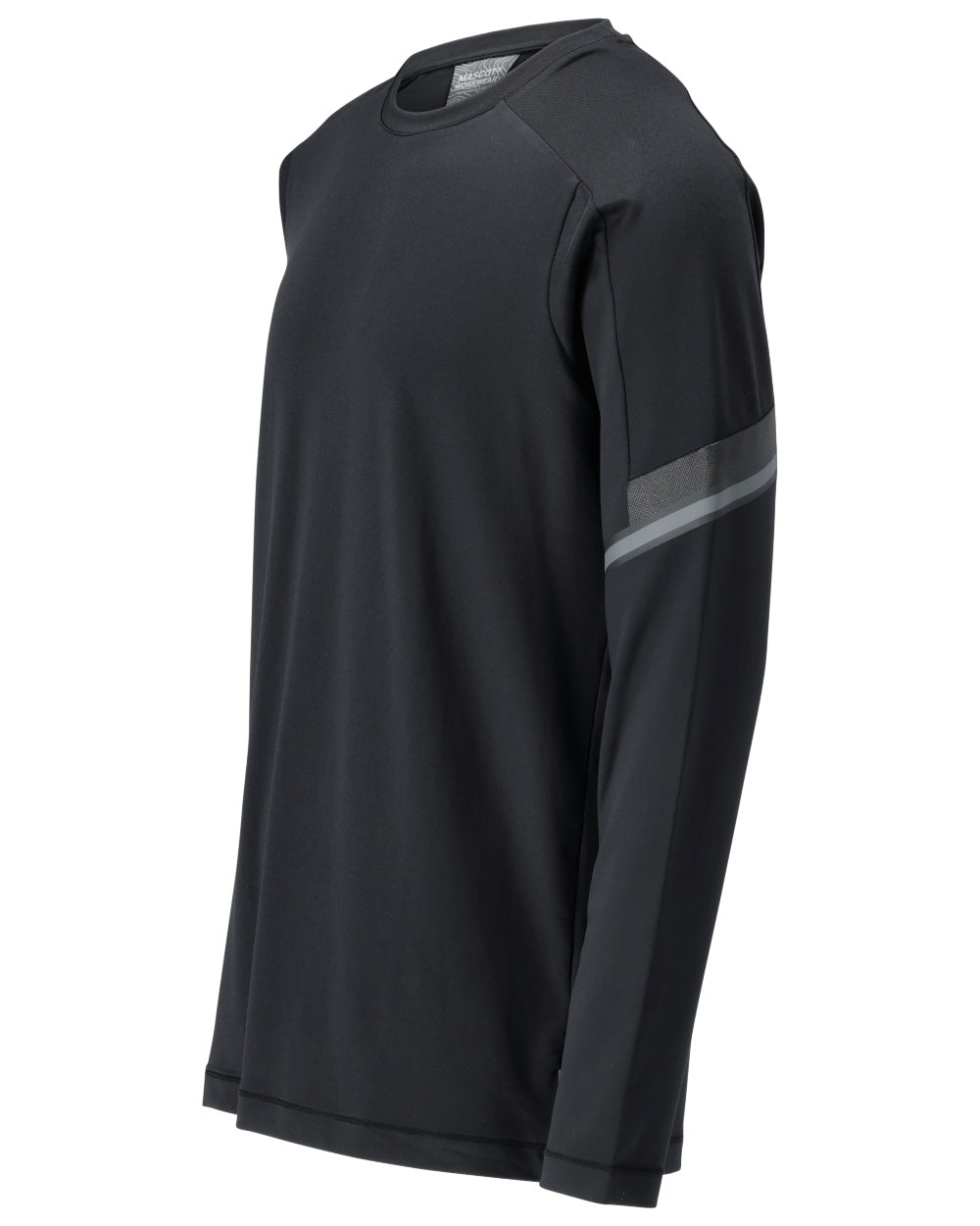 Black Coloured Mascot Workwear Mens Customized Long Sleeve T-Shirt on white background 