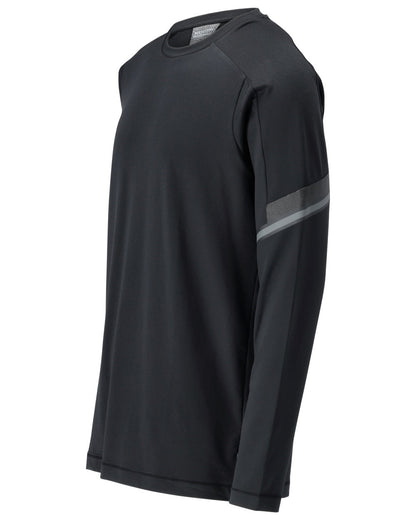 Black Coloured Mascot Workwear Mens Customized Long Sleeve T-Shirt on white background 